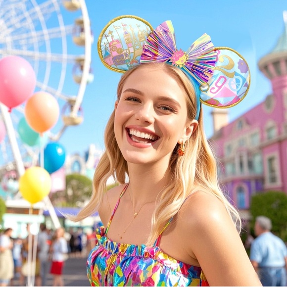 Disney Parks It’s a Small World Minnie Mouse Ears Bow Headband 2025 - Picture 10 of 10